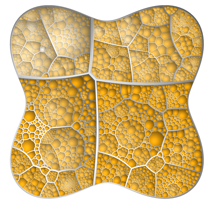 Voronoi treemap with ten levels of hierarchy created by Michael Balzer and Oliver Deussen