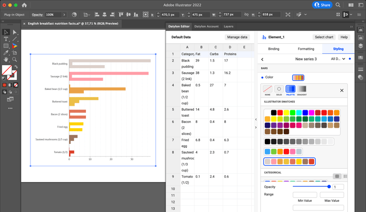 How to make a bar chart in Adobe Illustrator with Datylon for Illustrator chart maker plugin