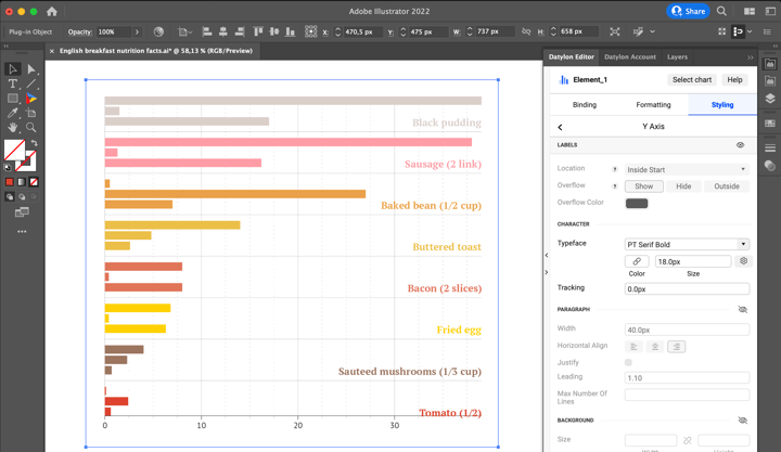 How to make a bar chart in Adobe Illustrator with Datylon for Illustrator chart maker plugin