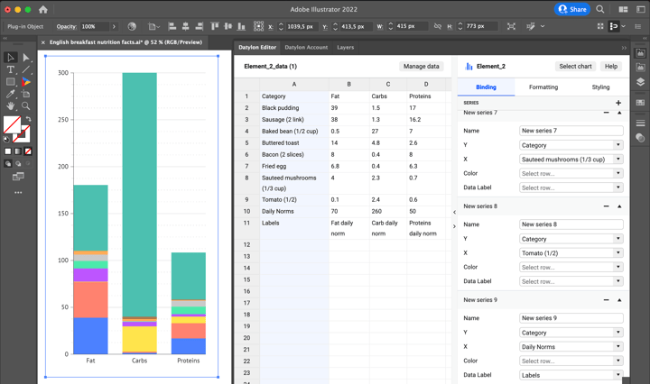 How to make a bar chart in Adobe Illustrator with Datylon for Illustrator chart maker plugin