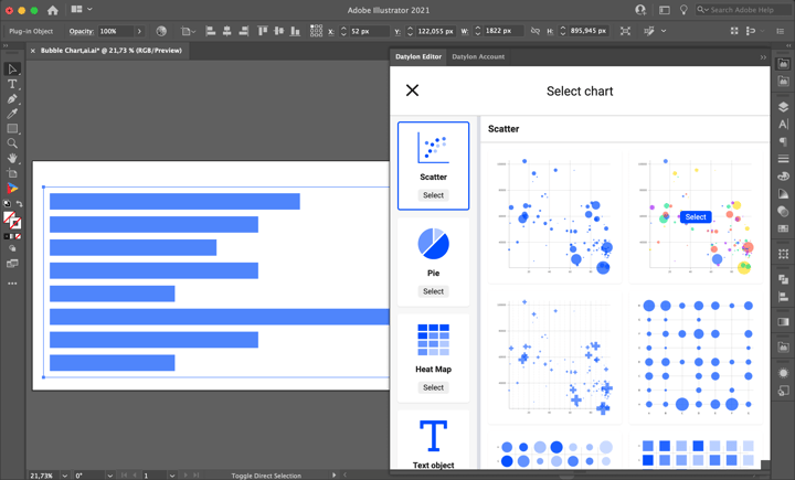 Drawing the chart area | How to make a bubble chart in Adobe Illustrator with Datylon - tutorial