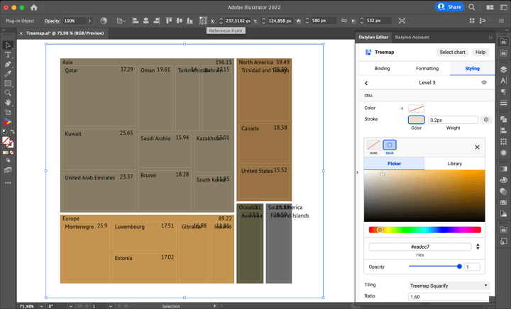 Learn how to create your own treemap chart in Adobe lllustrator with Datylon for Illustrator chart maker plug-in