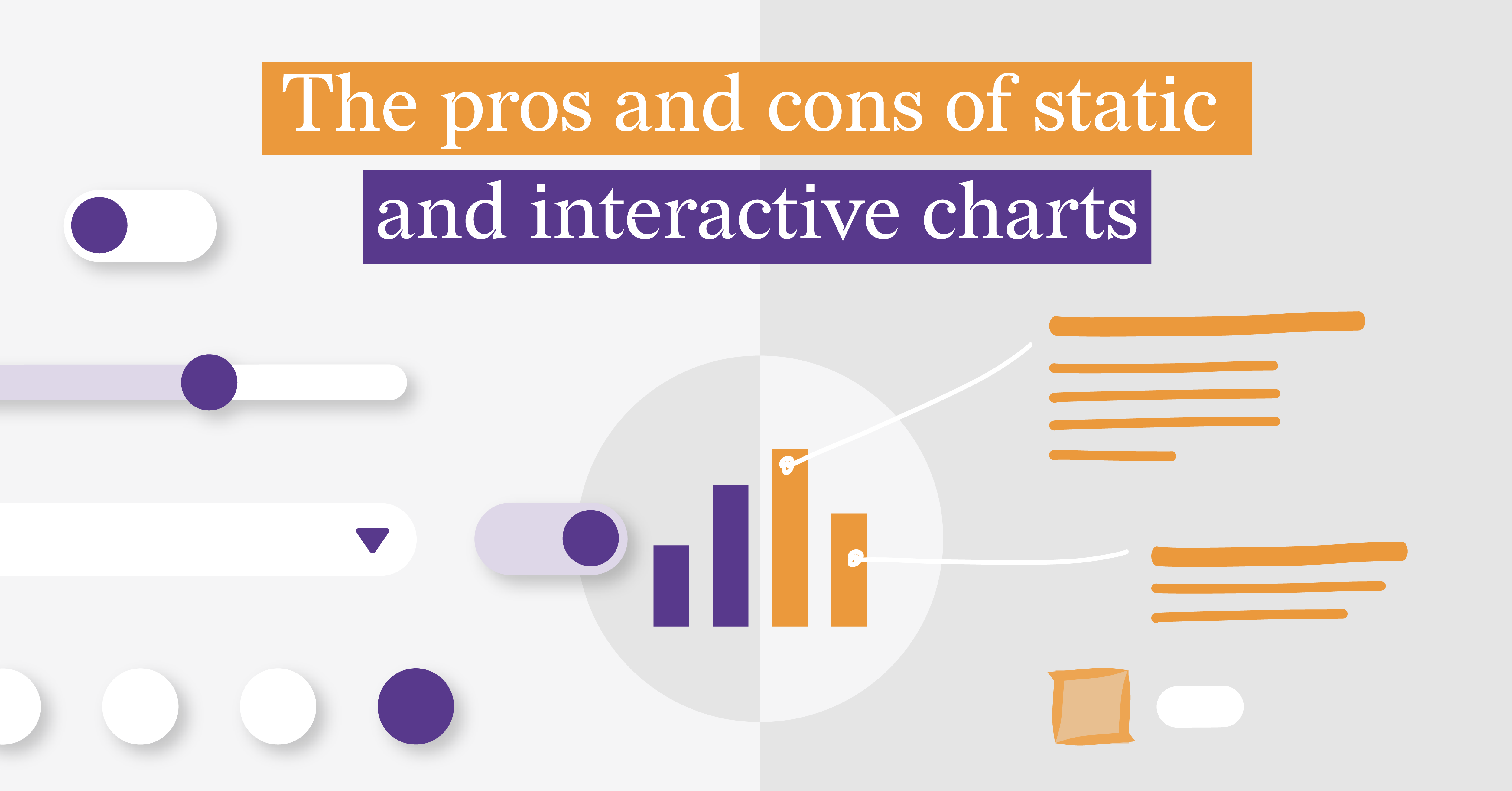 The featured image reads "The pros and cons of static and interactive charts".