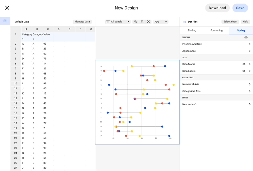 Create a dot plot with our dot plot maker in 6 simple steps