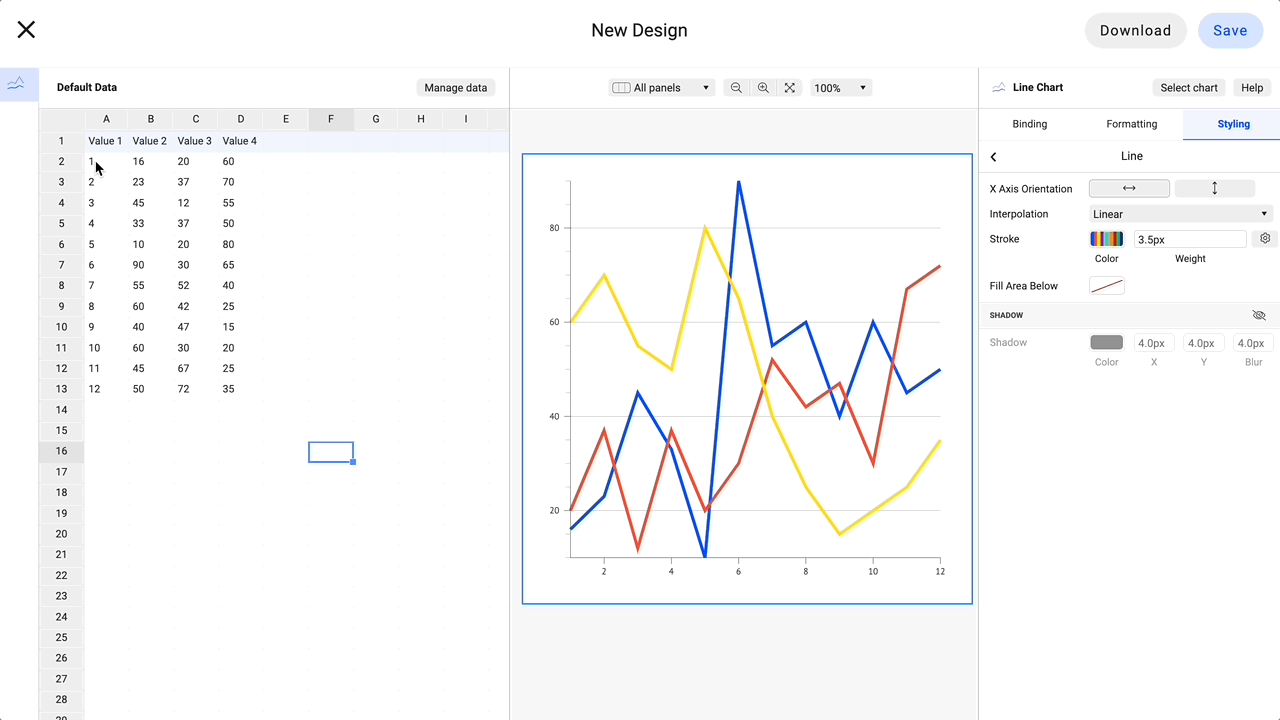 Create a line graph with our line graph maker in 6 simple steps