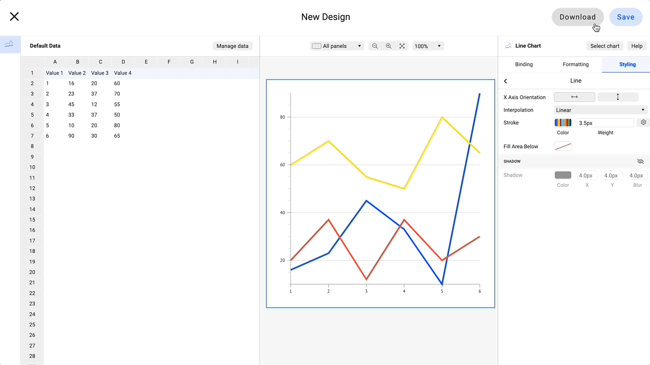 Create a line graph with our line graph maker in 6 simple steps