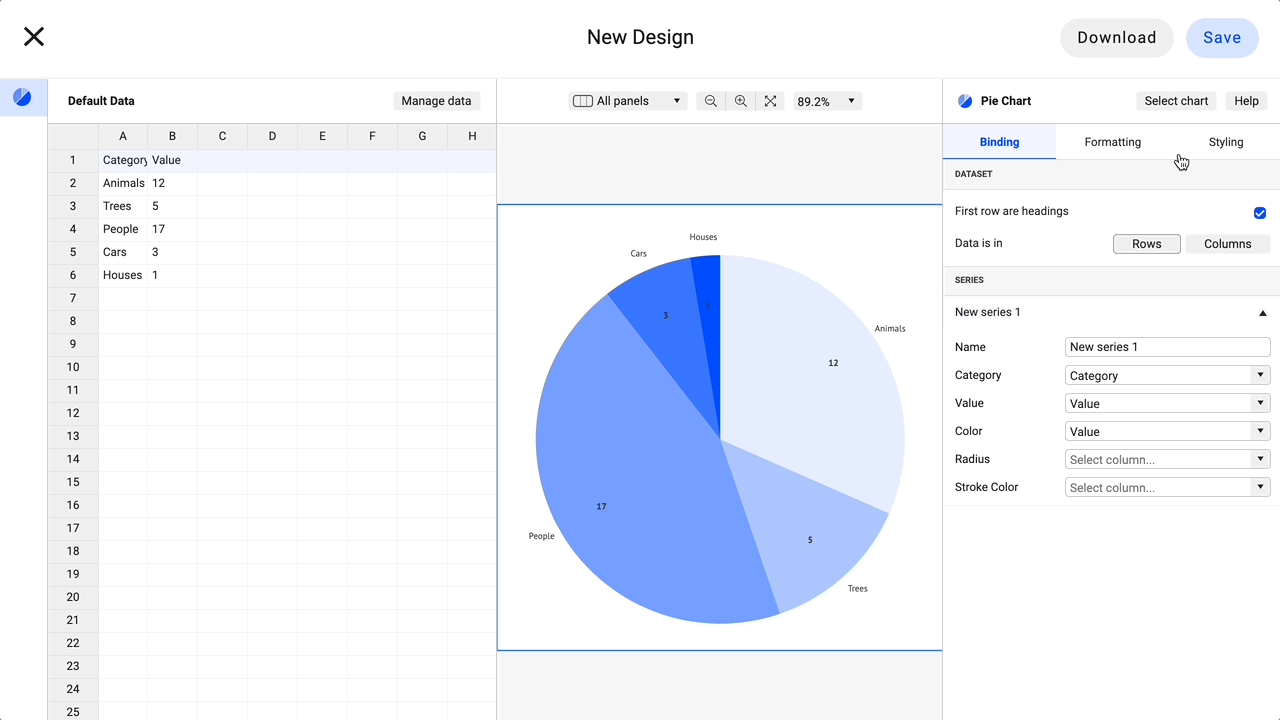Create a pie chart with our pie chart maker in 6 simple steps