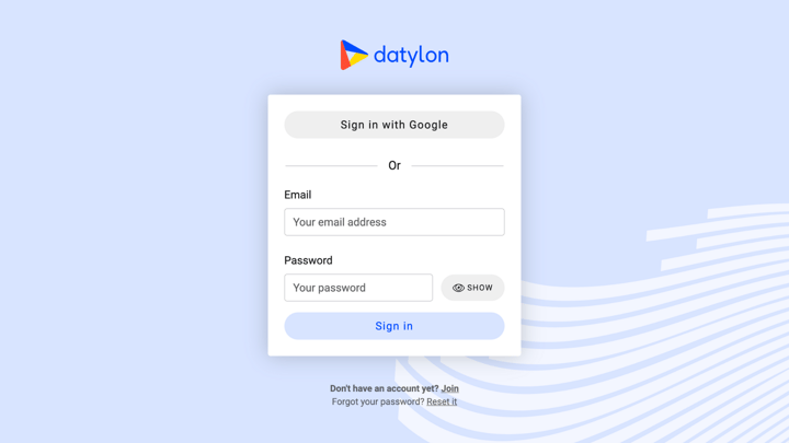Datylon | Account Features | No more passwords