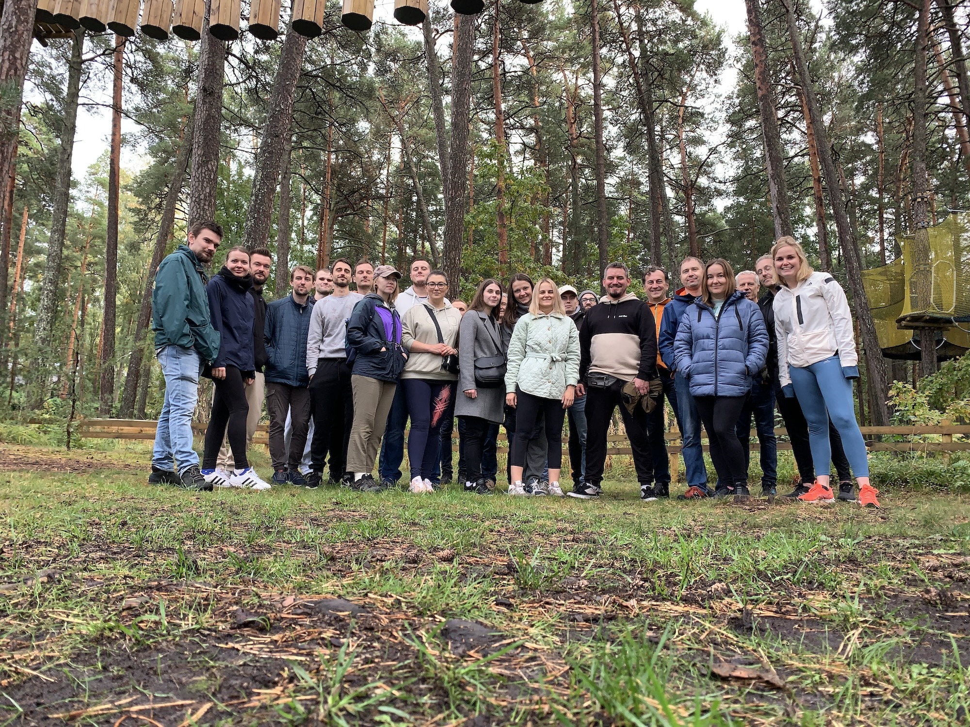 Team photo in forest Team photo in forest