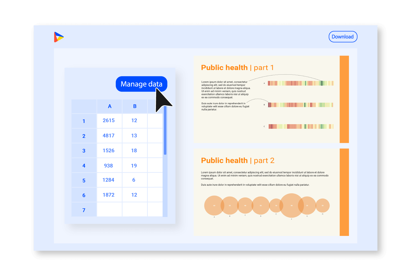 Produce on-brand, periodic reports based on your pre-designed templates using Datylon Report Studio.