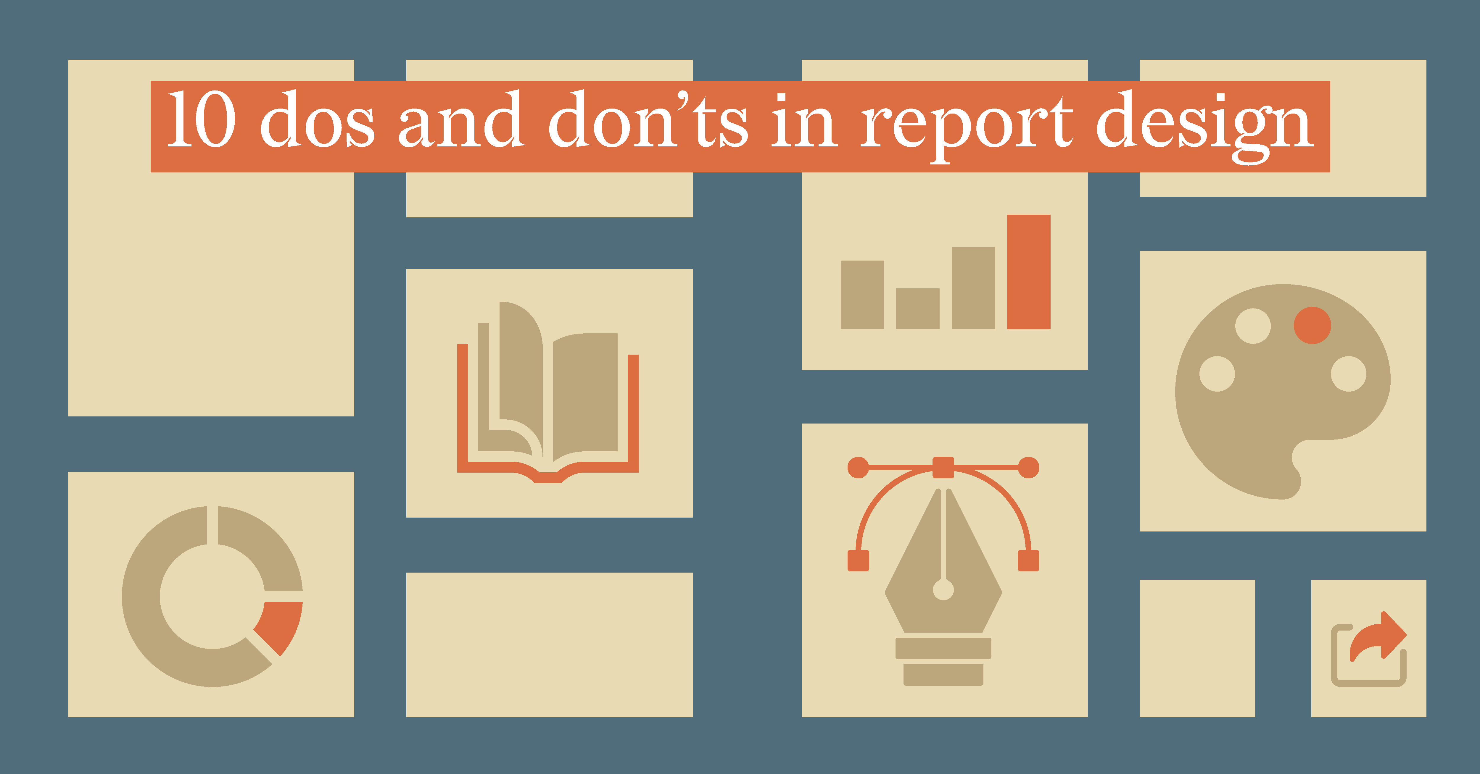 10 dos and don'ts in report design - this featured image shows an illustration supporting the title of the article.