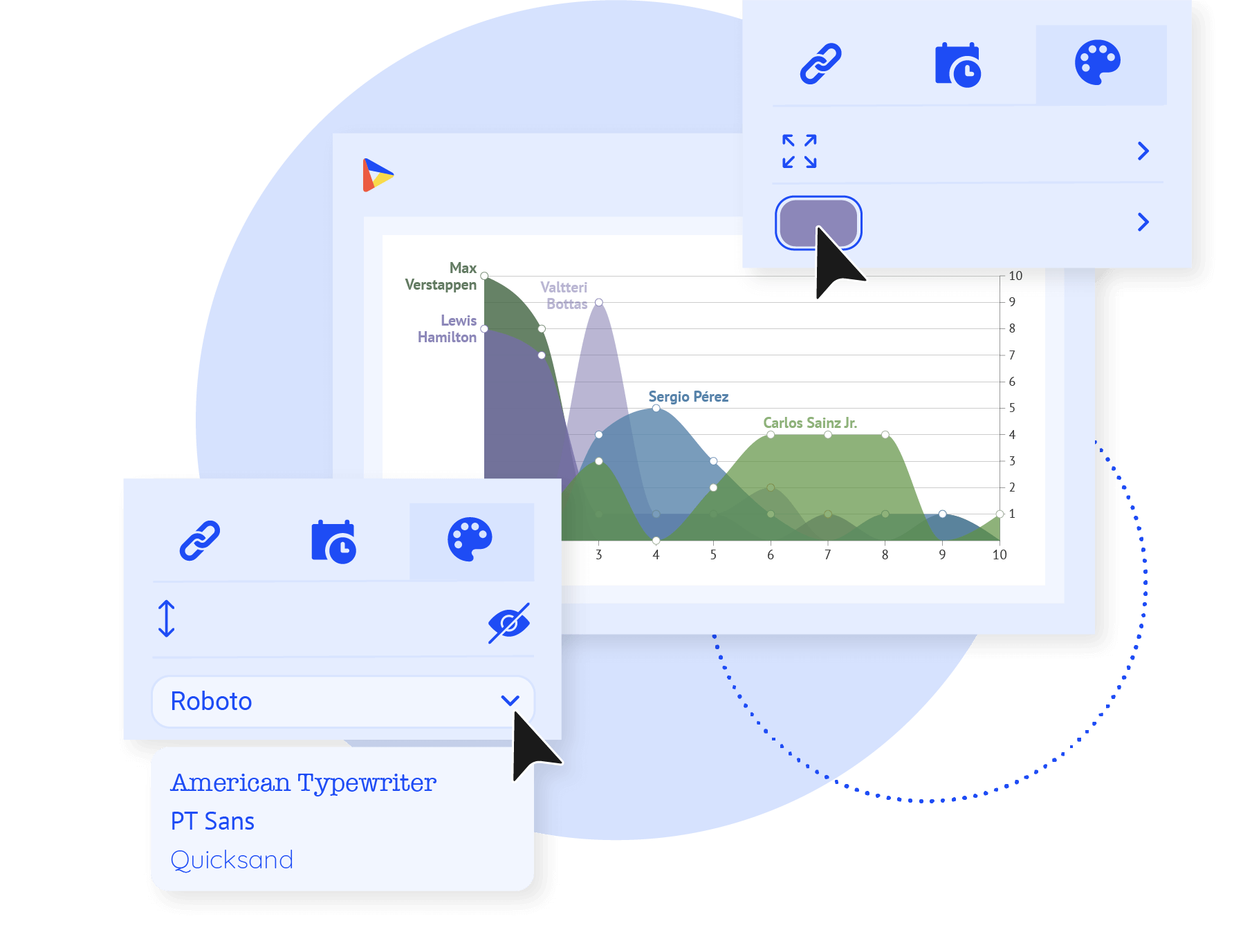 A picture showing advanced Datylon styling options