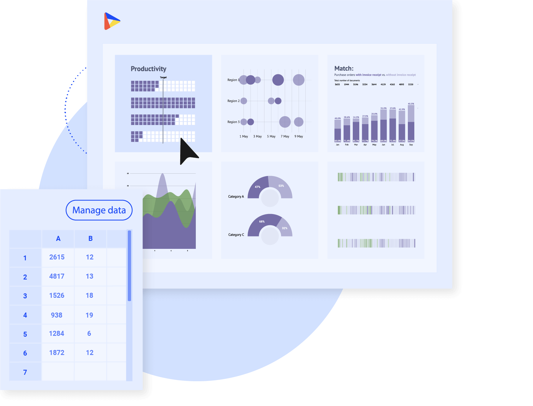 Break your team silos - Increase efficiency and save loads of time. Build your own collection of on-brand chart templates and feed them with new data with the click of a button to create new charts. Easily adapt those charts to fit a new design or layout.